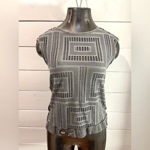 🩶 ELISA CAVALETTI – Sheer Crochet Knit Top – Taille S (Extensible)